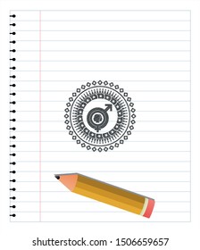 gender dysphoria icon pencil emblem. Vector Illustration. Detailed.