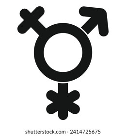 Gender empower icon simple vector. Gender identity poster. Bisexual portrait