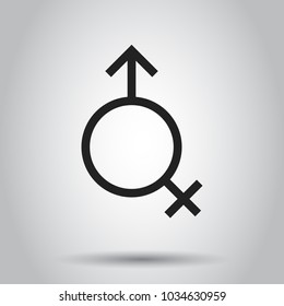 Gender equal icon. Vector illustration on isolated background. Business concept men and women pictogram.