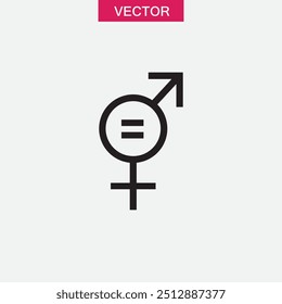 Gender equal sign vector, Men and woomen equal icon trendy style illustration for web and app..eps