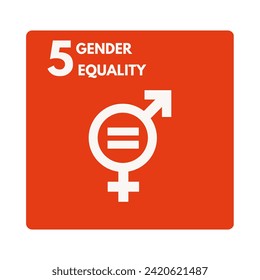 Gender equality is the 5th Goal of Sustainable development goals, icon Design