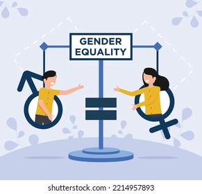 Gender Equality background flat design