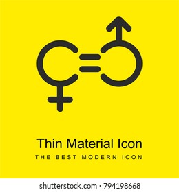 Gender Equality bright yellow material minimal icon or logo design