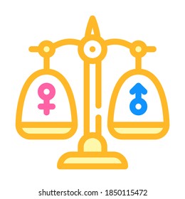 vector de icono de color de igualdad de género. signo de igualdad de género. ilustración de símbolo aislado