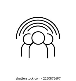 Gender equality color line icon. Multinational company. Diverse group of people. Vector illustration