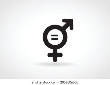 Icono de vector negro de concepto de igualdad de género