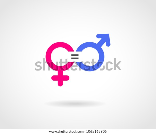 Gender Equality Concept icon. Pink and Blue\
gender logos. Equality\
Vector.