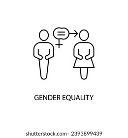 Gender equality concept line icon. Simple element illustration. Gender equality concept outline symbol design.