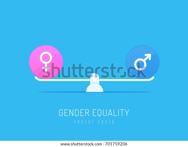 Gender Equality Concept Gender Symbols Balancing Stock Vector Royalty Free 701759206 5082