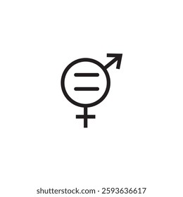 Gender equality editable stroke outline icon isolated on white background flat vector illustration. Pixel perfect.