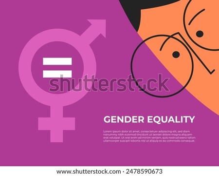 Gender equality. Equal business man and woman on the balance scale. Female employees with equal career opportunities. Workforce without gender discrimination. Flat vector illustration.