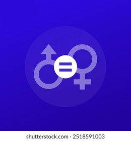 Igualdad de género, icono de igualdad de derechos, diseño transparente