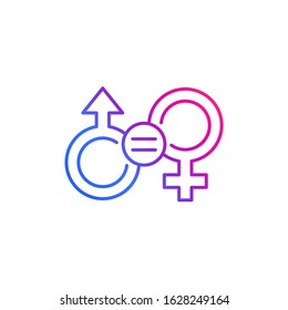 gender equality and equal rights line icon