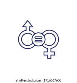 Gender Equality, Equal Rights Line Icon