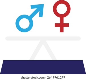 Icono femenino de la igualdad de género Vector Ilustración plana
