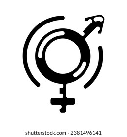 gender equality feminism woman glyph icon vector. gender equality feminism woman sign. isolated symbol illustration