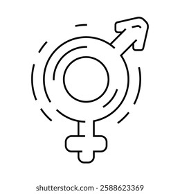 gender equality feminism woman line icon vector. gender equality feminism woman sign. isolated contour symbol black illustration