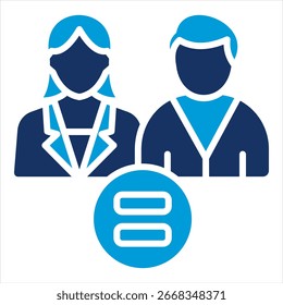 Gender Equality Flat Blue Icon Vector Illustration