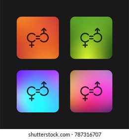 Gender Equality four color gradient app icon design