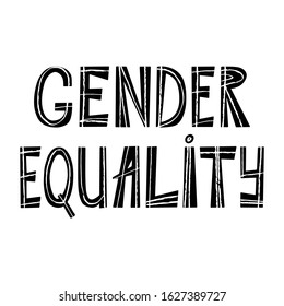 Gender Equality Hand Lettering Isolated On Stock Vector (Royalty Free ...