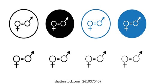 Gender equality icon Black and white outline vector