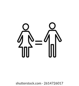 Gender equality icon black and white vector sign