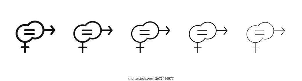 Geschlechtergleichstellung Symbol schwarz-weißes Vektorzeichen