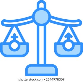 Gender Equality Icon Blue Color Vector Illustration