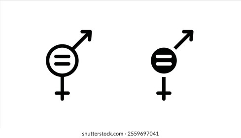 Gender equality Icon collection in filled and stroke style.