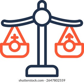 Gender Equality Icon Color Line Vector Illustration