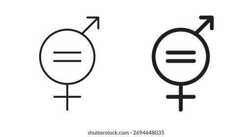 Icon für die Gleichstellung von Frauen und Männern. Logo-Symbol für Web und Mobile. Pixel perfekt.