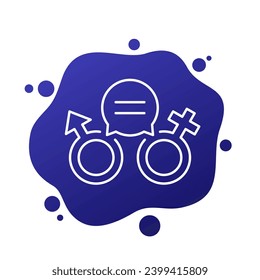 gender equality icon, equal rights of the sexes line vector design