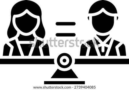 Gender Equality Icon: Equal Rights on Scales