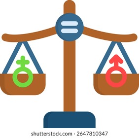 Gender Equality Icon Flat Vector Illustration