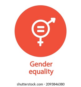 Gender Equality Icon - Goal 5 out of 17 Sustainable Development Goals set by the United Nations General Assembly, Agenda 2030. Vector illustration EPS 10, editable