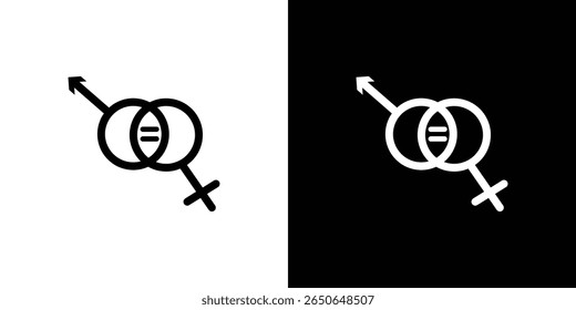 Icono de igualdad de género Vector plano aislado en contorno
