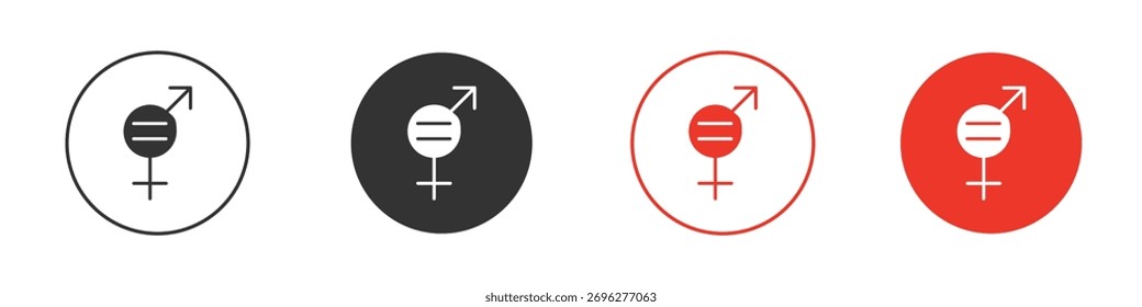 Logos de icono de igualdad de género. Plantilla de diseño de icono de Vector plano