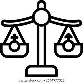 Gender Equality Icon Outline Vector Illustration