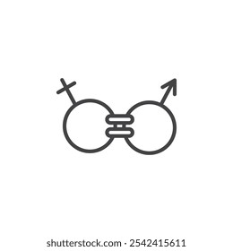 Icono de igualdad de género Símbolo marcado con estilo relleno