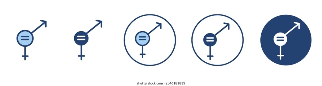 Symbol für Gleichberechtigung dünne Linie, Kunst einzeln