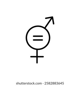 Gender equality icon Thin line art isolated