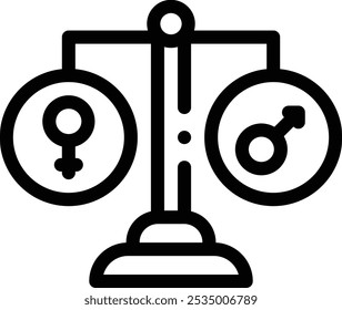 gender equality icon. Thin Linear Style Design Isolated On White Background