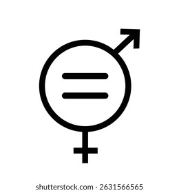 Ilustración vectorial de ícono de igualdad de género. Símbolo de igualdad de género. 