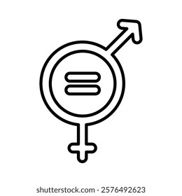 Gender equality icon vector outline logo sign