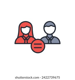 Gender equality icon. vector.Editable stroke.linear style sign for use web design,logo.Symbol illustration.