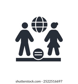gender equality icon. vector.Editable stroke.linear style sign for use web design,logo.Symbol illustration.