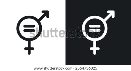 Gender equality icons in flat syle
