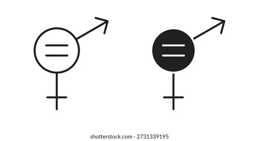 Ícones de igualdade de gênero. Coleção de vetores de ícones de tópicos. ilustrações simples