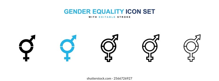 Gender equality icons vector collection pack.