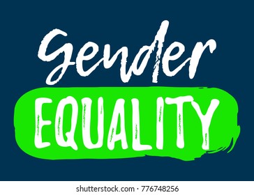 Gender Equality label. Font with Brush. Equal Rights Badges. Vector illustration icon.